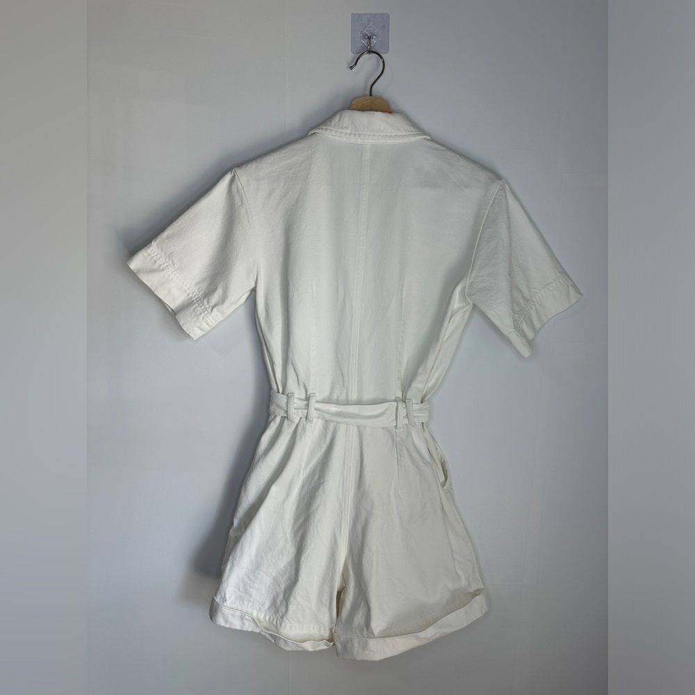 APC Combinaison Hills Romper Denim Off-White Zip Short Sleeve Sz 34 / 2 US - Picture 6 of 8